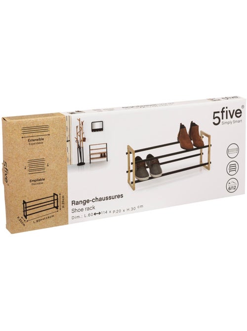 Range-chaussures extensible 12 paires en métal woody - Kiabi
