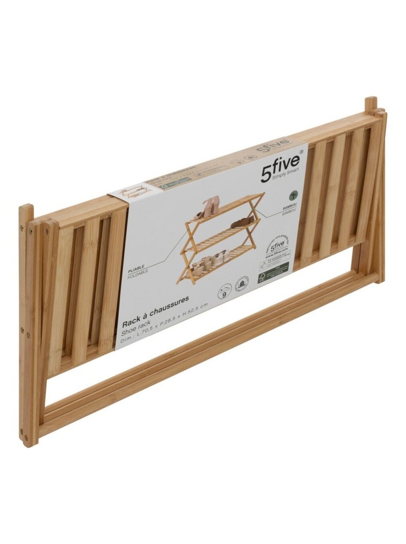 Range chaussures pliable 9 paires bambou Argent - Kiabi