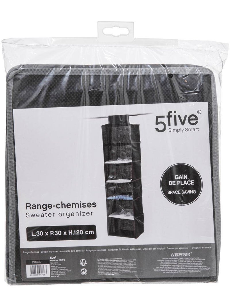 Range-chemises suspendu 6 cases dressy Noir - Kiabi