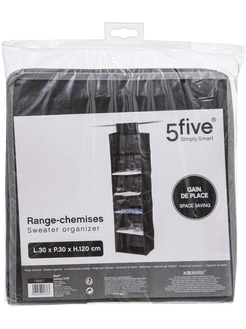 Range-chemises suspendu 6 cases dressy Noir - Kiabi