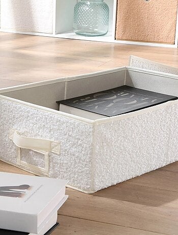 Rangement avec couvercle en maille bouclette