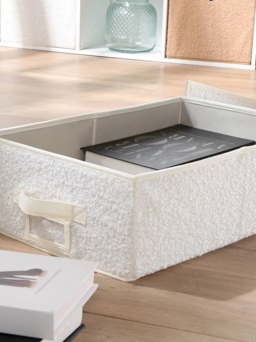 Rangement avec couvercle en maille bouclette - Kiabi