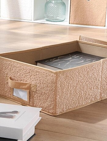 Rangement avec couvercle en maille bouclette