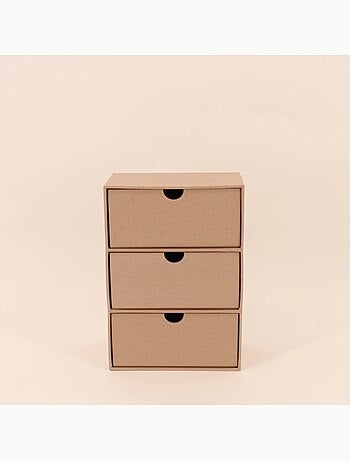 Rangement bureau 3 tiroirs en carton recyclé