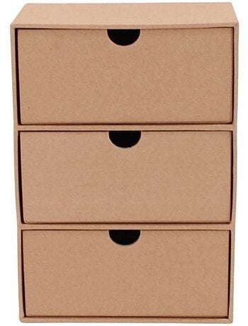 Rangement bureau 3 tiroirs en carton recyclé
