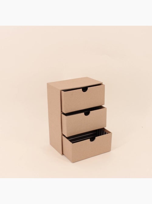 Rangement bureau 3 tiroirs en carton recyclé - Kiabi