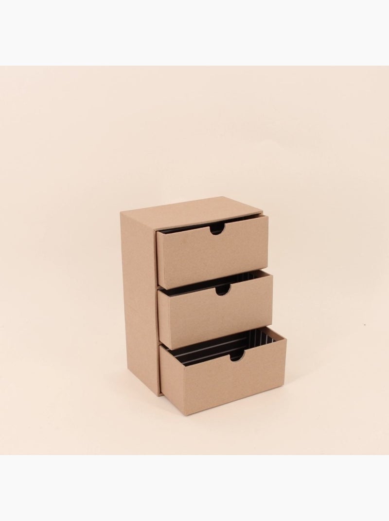 Rangement bureau 3 tiroirs en carton recyclé Marron - Kiabi