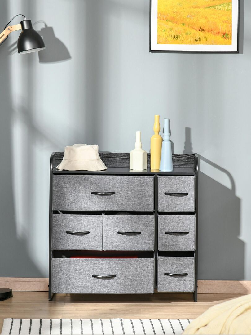 Hocker (tabouret) XORA En Non-tissé Gris – Dimensions 33x38x45 Cm – Occasion Moderne