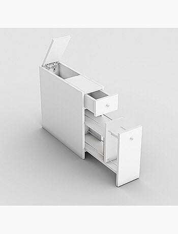 Rangement de salle de bain compact 2 tiroirs et une porte