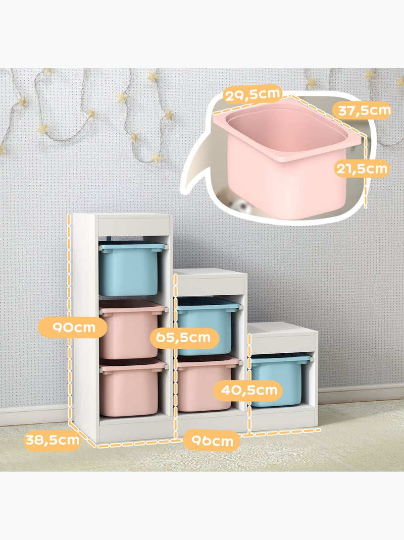 Rangement enfant - combinaison structure + bacs x 6 - blanc bleu rose Rose - Kiabi