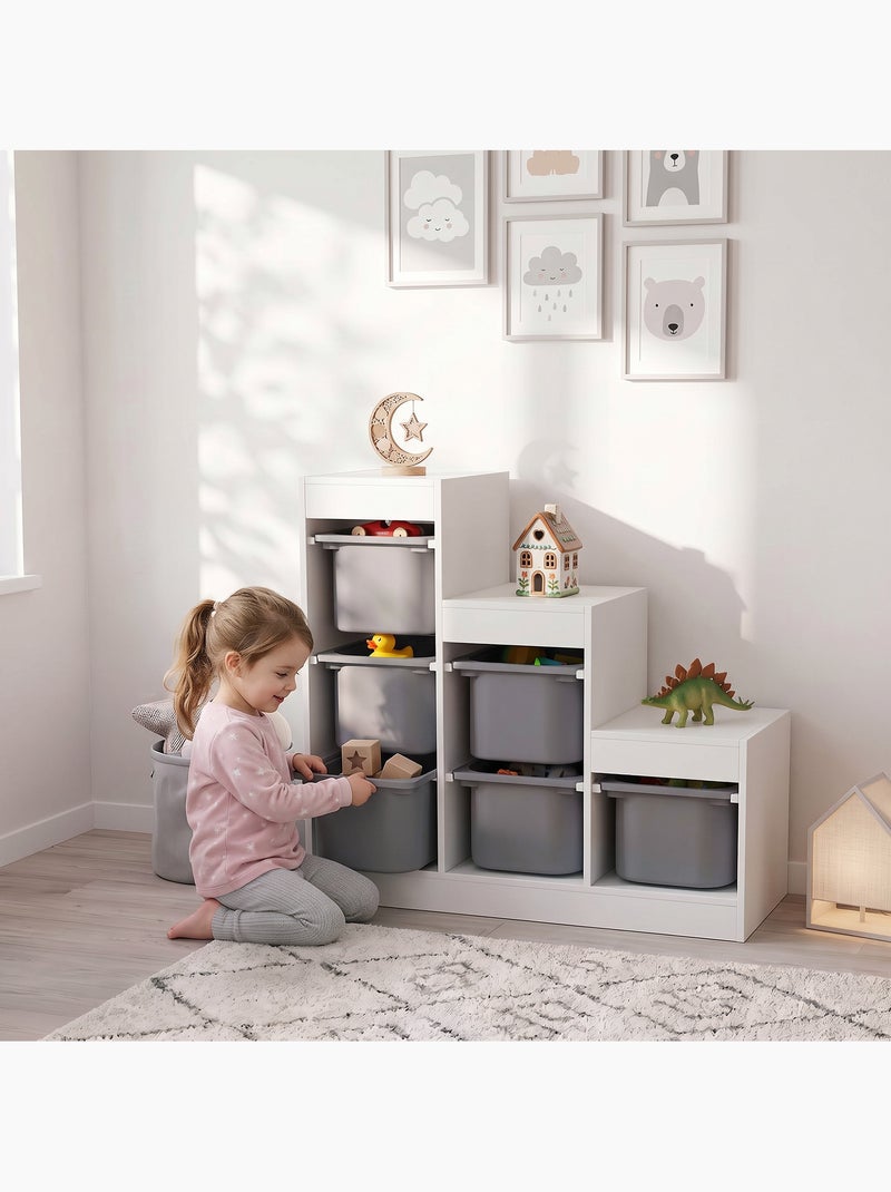 Rangement enfant - combinaison structure + bacs x 6 Gris - Kiabi