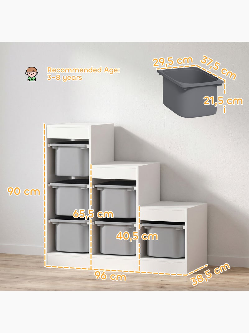 Rangement enfant - combinaison structure + bacs x 6 Gris - Kiabi