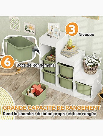 Rangement enfant - combinaison structure + bacs x 6
