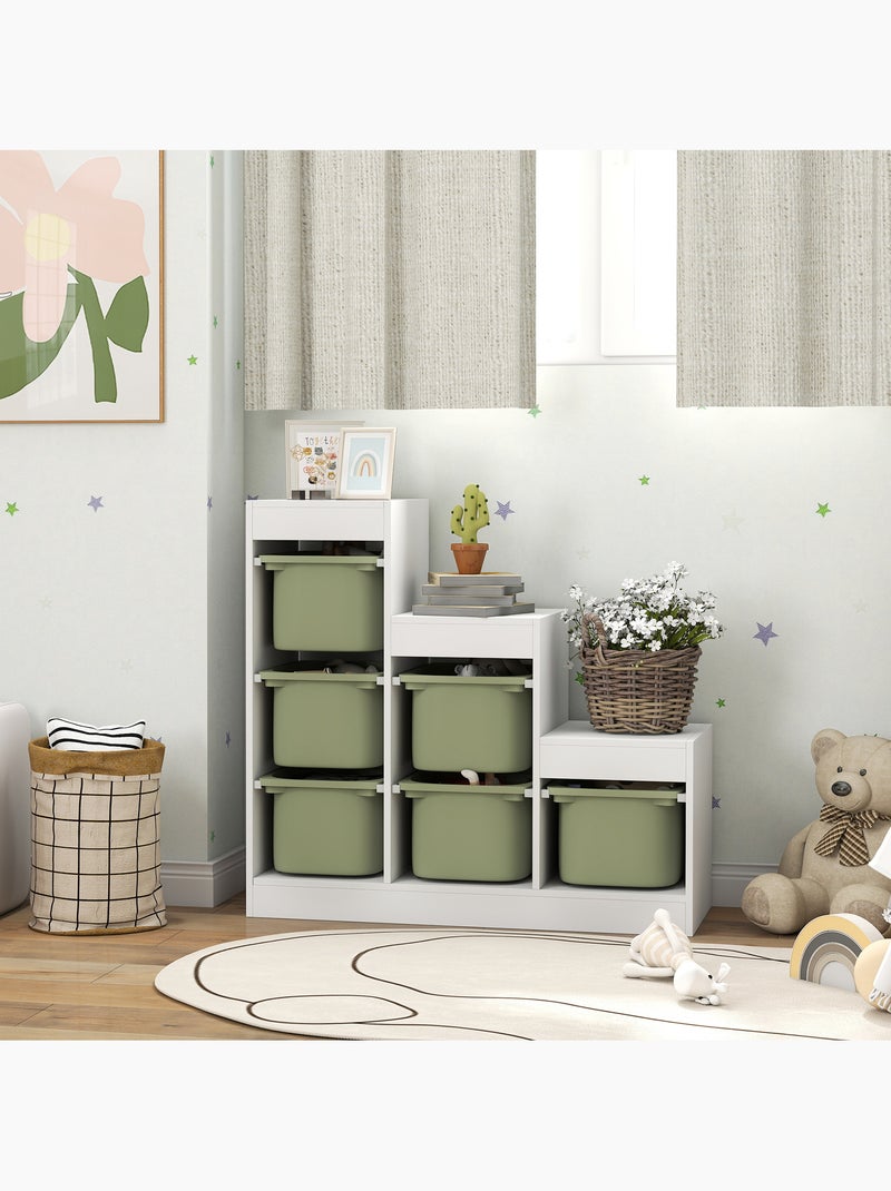 Rangement enfant - combinaison structure + bacs x 6 Vert - Kiabi