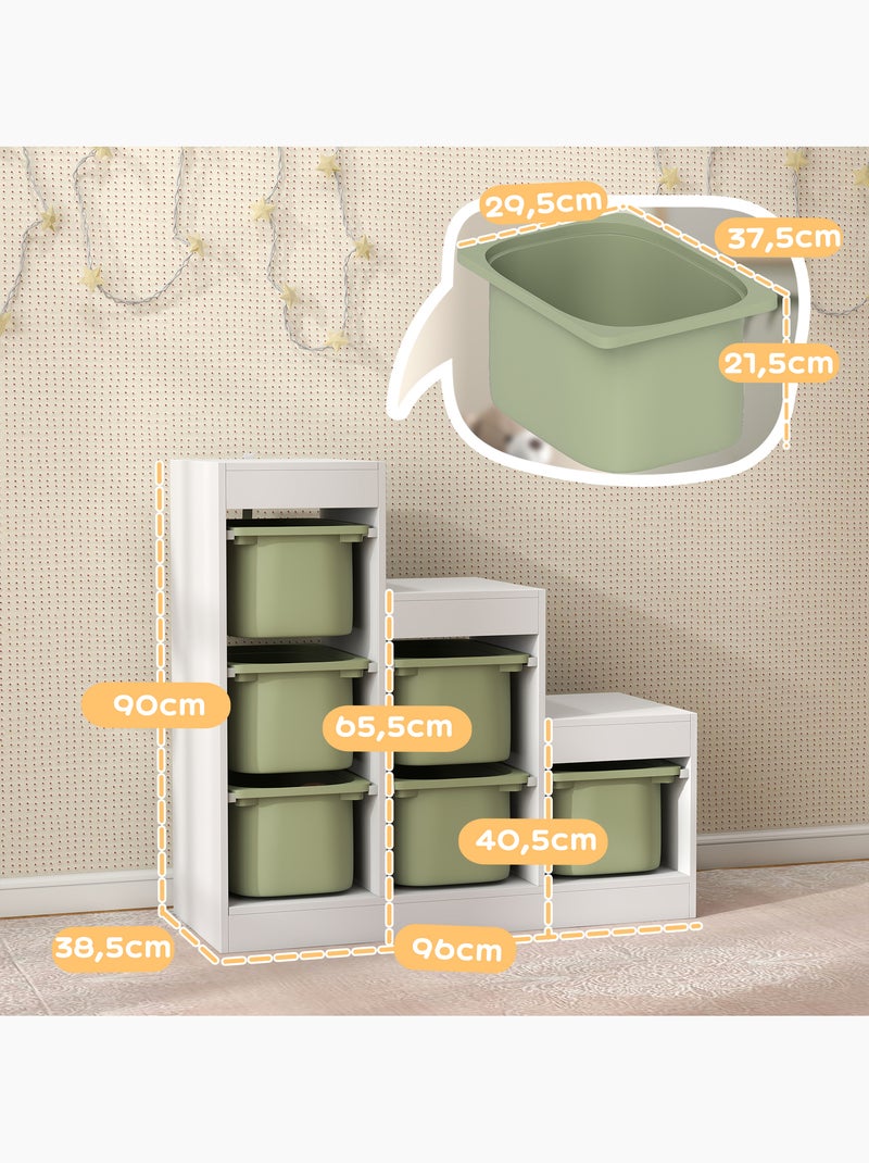 Rangement enfant - combinaison structure + bacs x 6 Vert - Kiabi