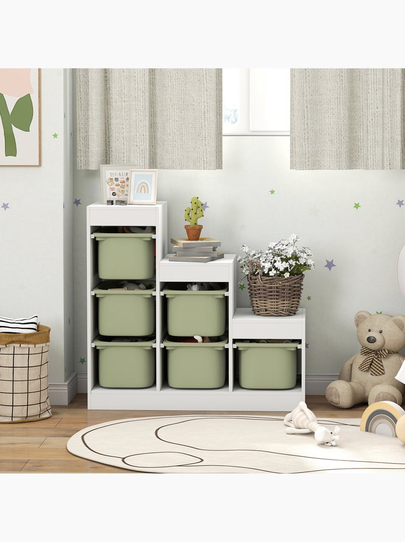 Rangement enfant - combinaison structure + bacs x 6 Vert - Kiabi