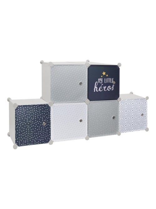 Rangement enfant armoire modulable 6 cubes garçon - Kiabi