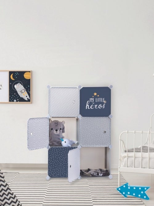 Rangement enfant armoire modulable 6 cubes garçon - Kiabi