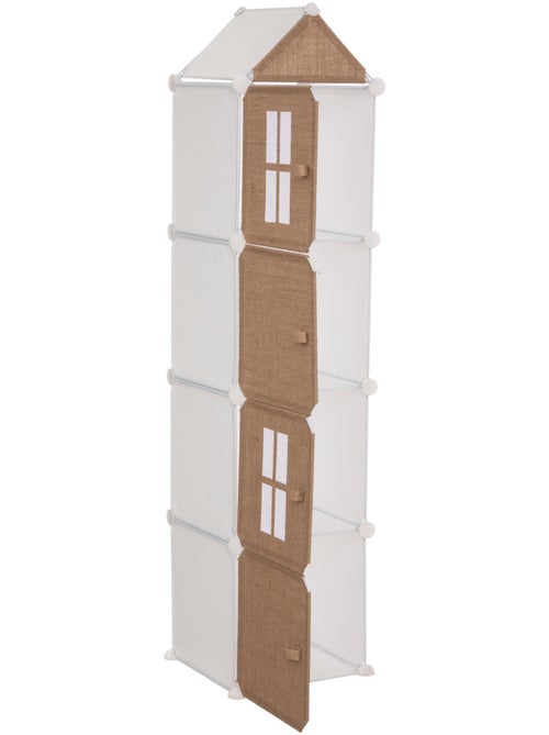 Rangement enfant colonne 4 casiers en jute LINNO - Kiabi