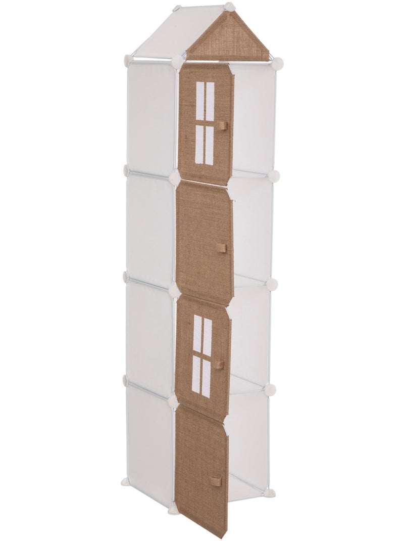 Rangement enfant colonne 4 casiers en jute LINNO Beige - Kiabi