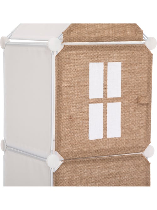 Rangement enfant colonne 4 casiers en jute LINNO - Kiabi