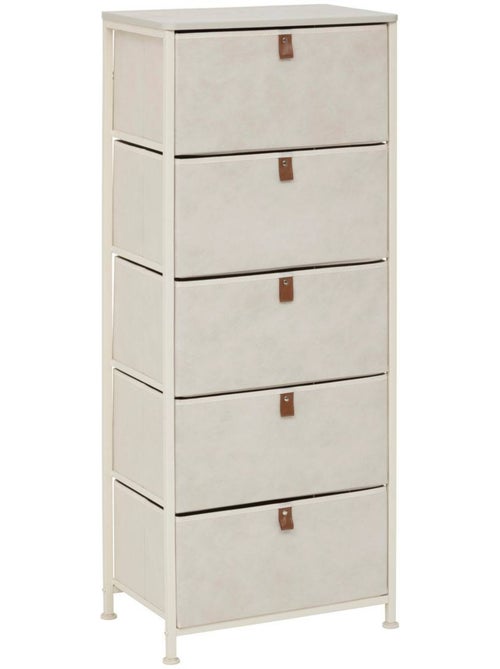 Rangement haut 5 tiroirs en acier et bois TISSA - Kiabi