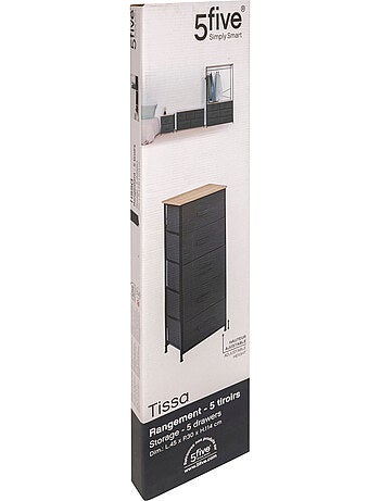 Rangement haut 5 tiroirs foncé TISSA