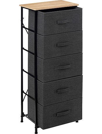 Rangement haut 5 tiroirs foncé TISSA