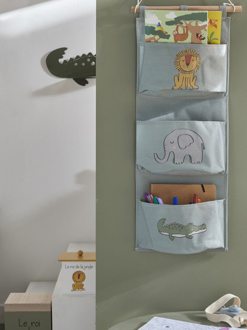 Rangement mural en tissu bleu - Kiabi