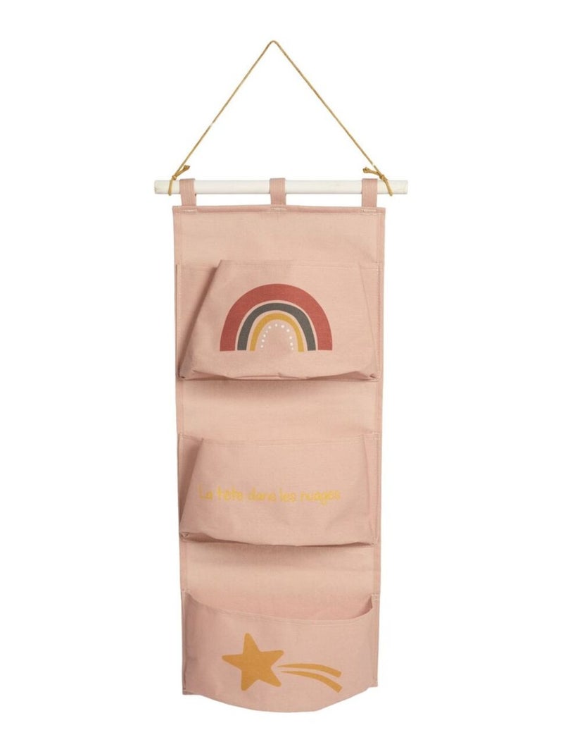 Rangement mural tissu LA TETE DANS LES NUAGES Rose - Kiabi
