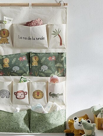 Rangement mural XL tissu LE ROI DE LA JUNGLE