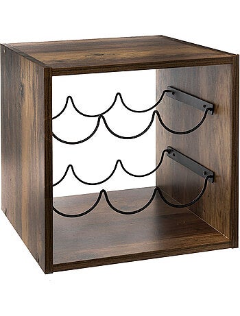 Rangement pour 6 bouteilles effet bois MIX'N MODUL