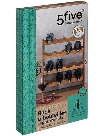 Rangement pour 8 bouteilles empilables BAMBOU