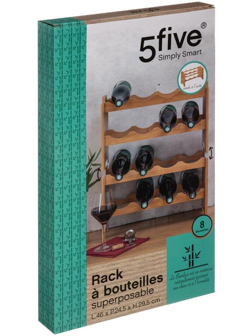 Rangement pour 8 bouteilles empilables BAMBOU - Kiabi