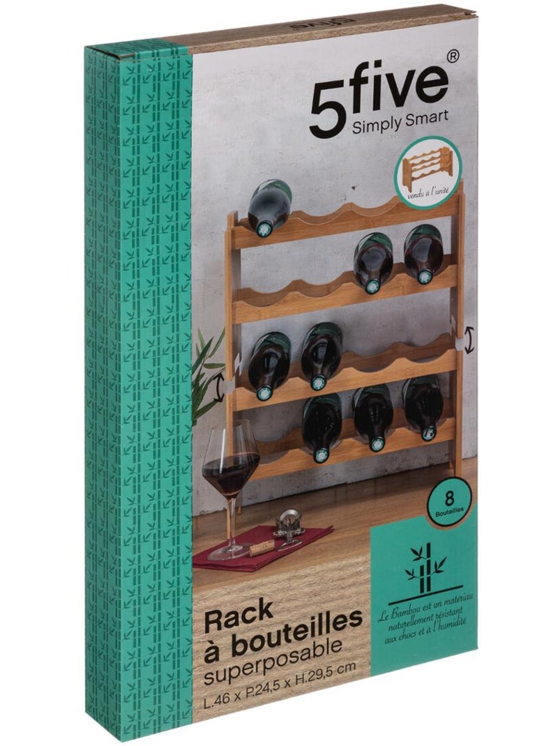 Rangement pour 8 bouteilles empilables BAMBOU Beige - Kiabi