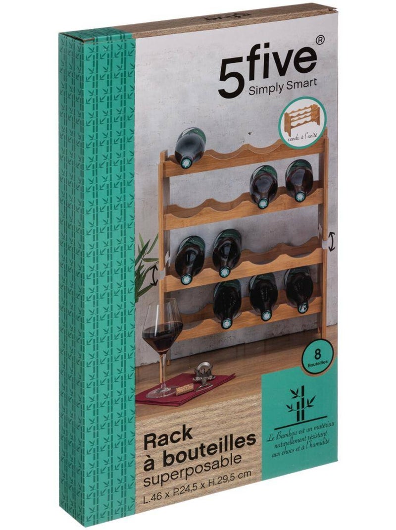 Rangement pour 8 bouteilles empilables BAMBOU Beige - Kiabi