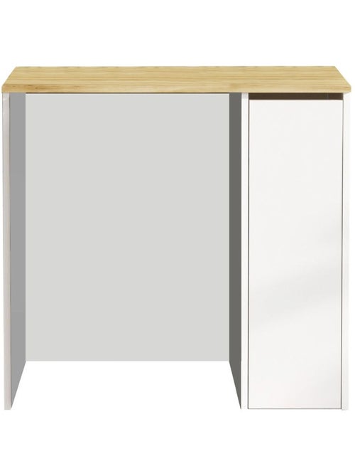 Rangement pour machine à laver avec plateau et placard latéral - Blanc - Kiabi