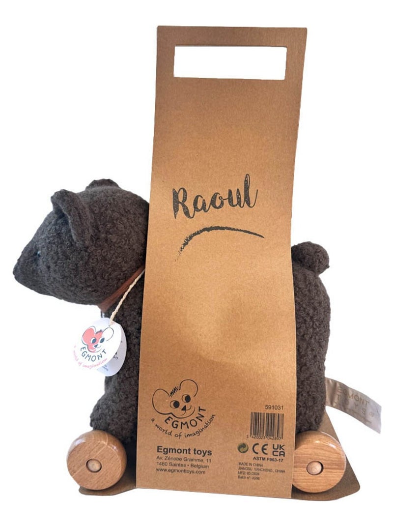 Raoul l'ours à tirer Marron - Kiabi