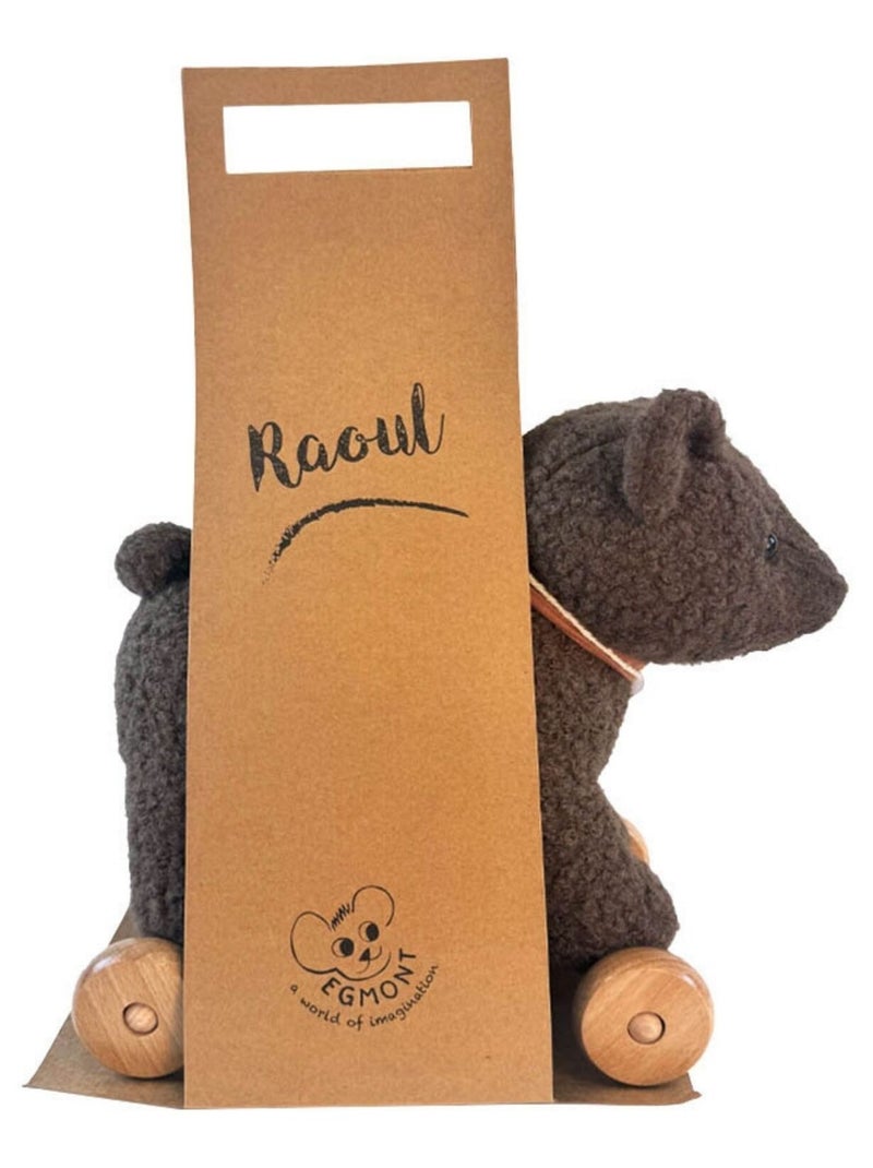 Raoul l'ours à tirer Marron - Kiabi