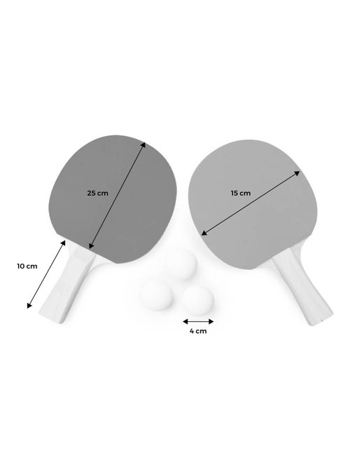 Raquette ping pong (lot de 2) + 3 balles - Kiabi