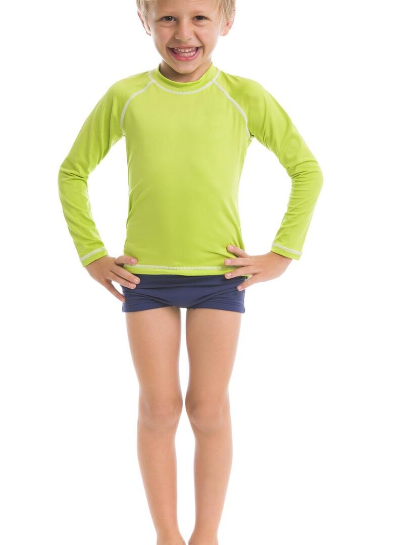 Rash Guard Kids Fpu50+ Uv Colors Long Sleeve T-Shirt Apple Green Uv ANTI UV - UV Line Vert - Kiabi