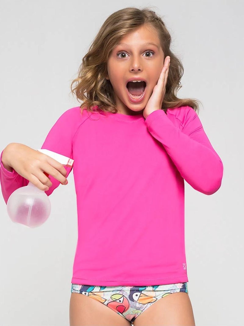 Rash Guard Movimentando-se UV Line Rose - Kiabi