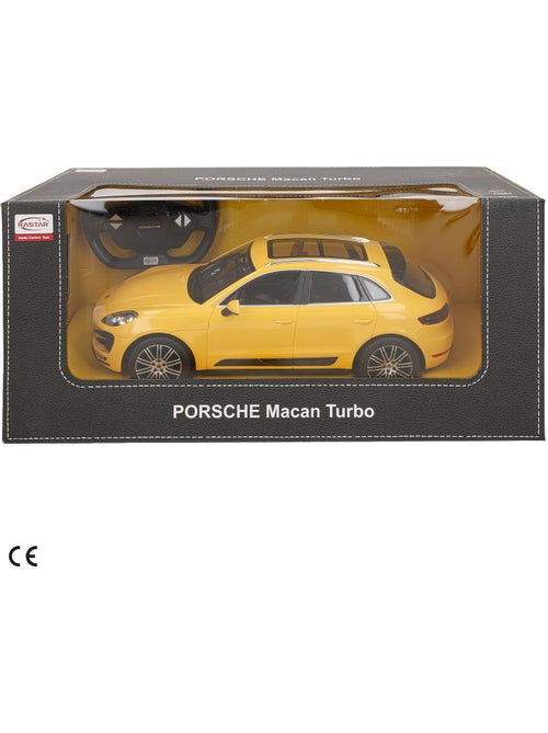 Rastar voiture télécommandée porsche macan turbo jaune 1:14 - Kiabi