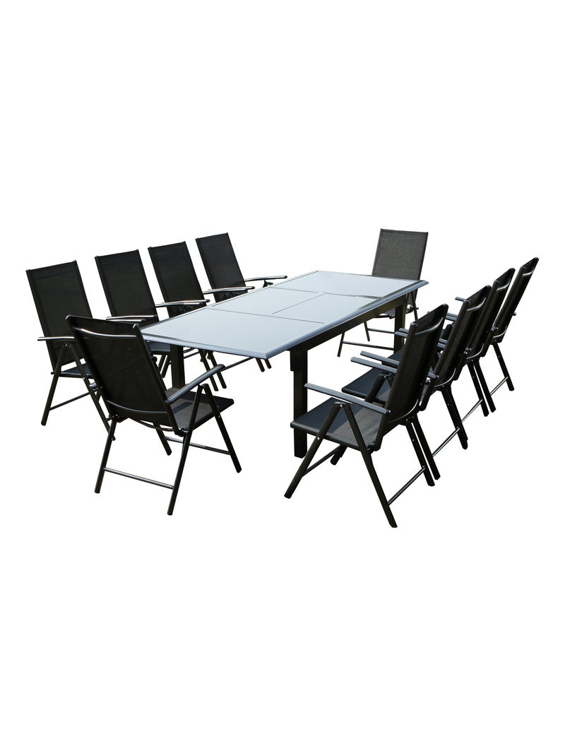 RAVENNE - salon de jardin extensible 10 places en aluminium gris Gris - Kiabi