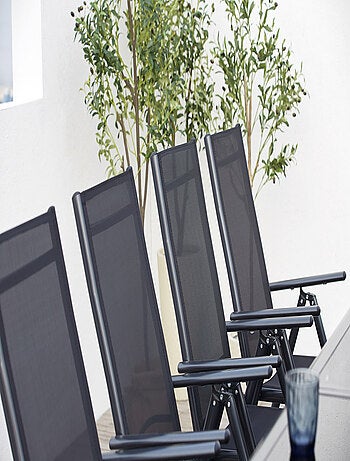 RAVENNE - Salon de jardin extensible 12 places en aluminium gris