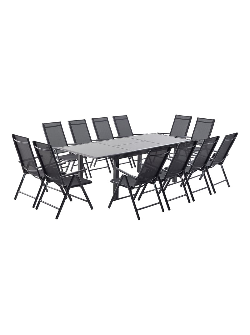 RAVENNE - salon de jardin extensible 12 places en aluminium gris Gris - Kiabi