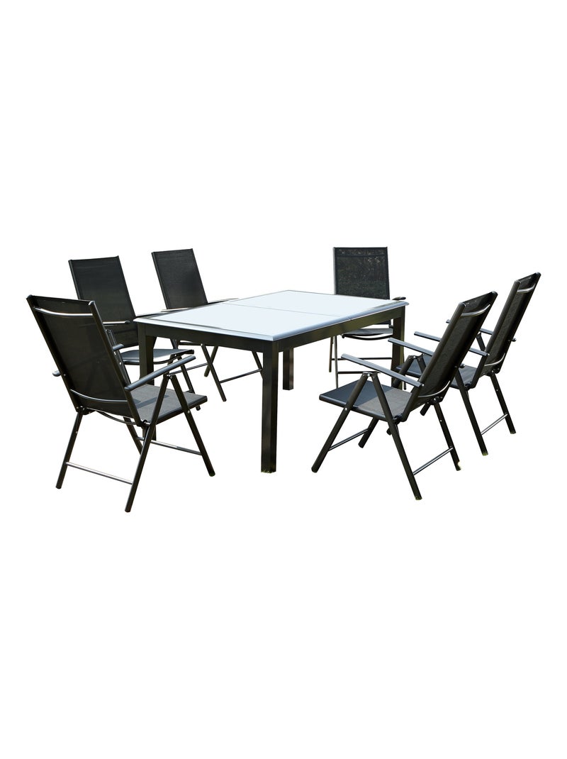 RAVENNE - salon de jardin extensible 6 places en aluminium gris Gris - Kiabi