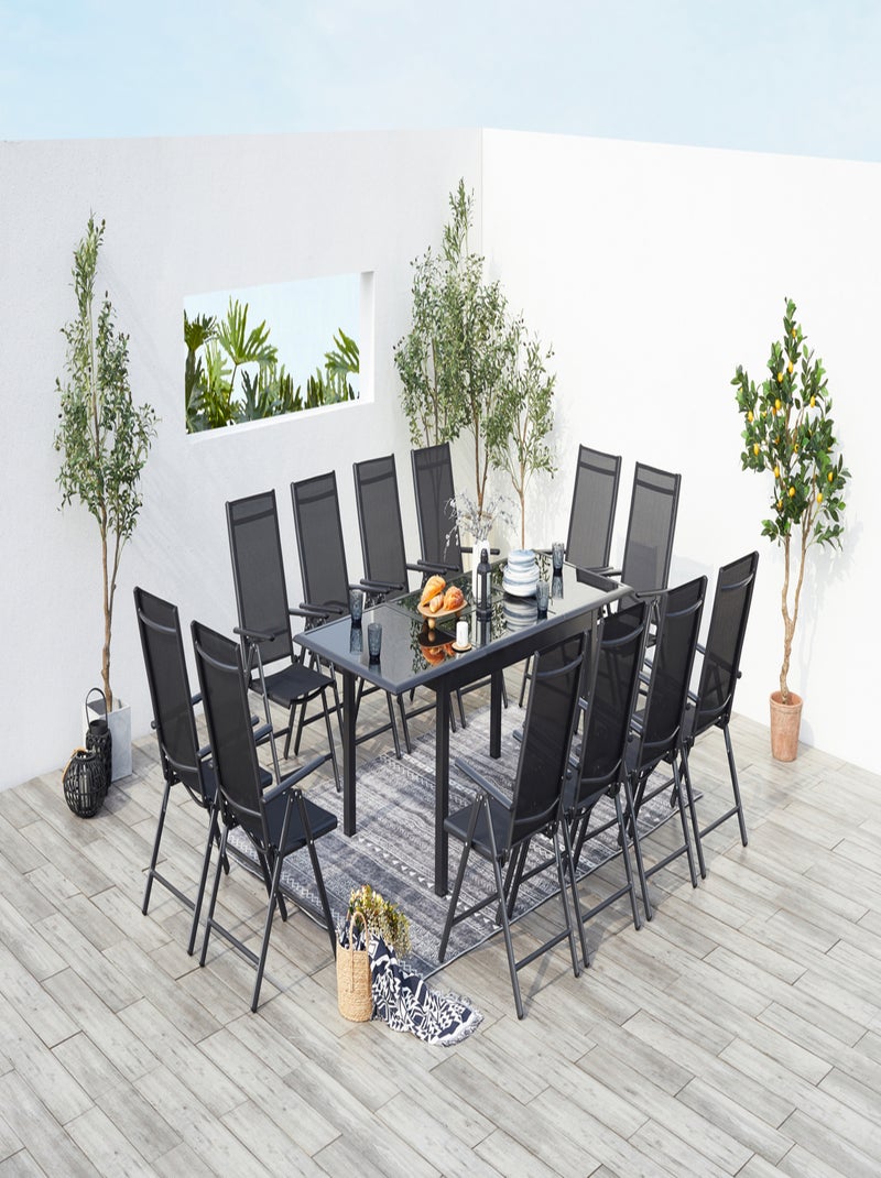 RAVENNE Table de jardin et 12 chaises en aluminium gris Gris - Kiabi