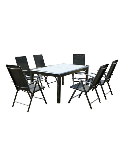 RAVENNE Table de jardin et 6 chaises en aluminium gris - Kiabi