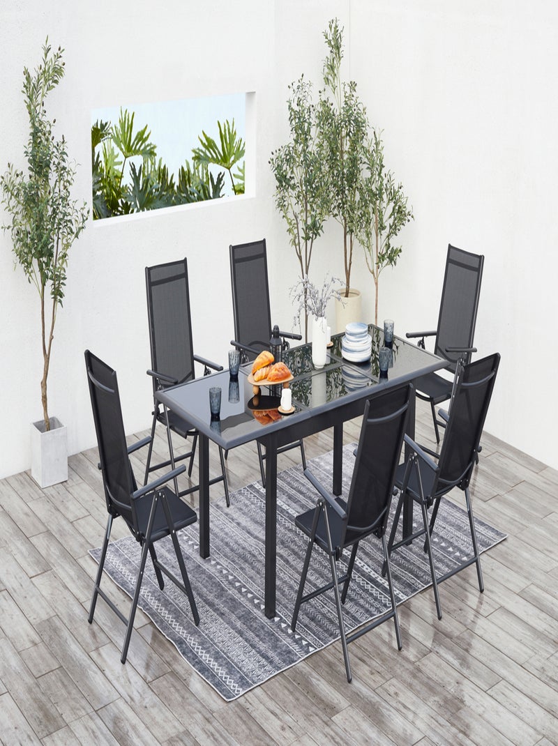 RAVENNE Table de jardin et 6 chaises en aluminium gris Gris - Kiabi